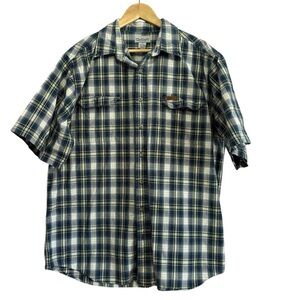 Carhartt Men’s Short Sleeve Plaid Button Down Shirt Size XL Tall